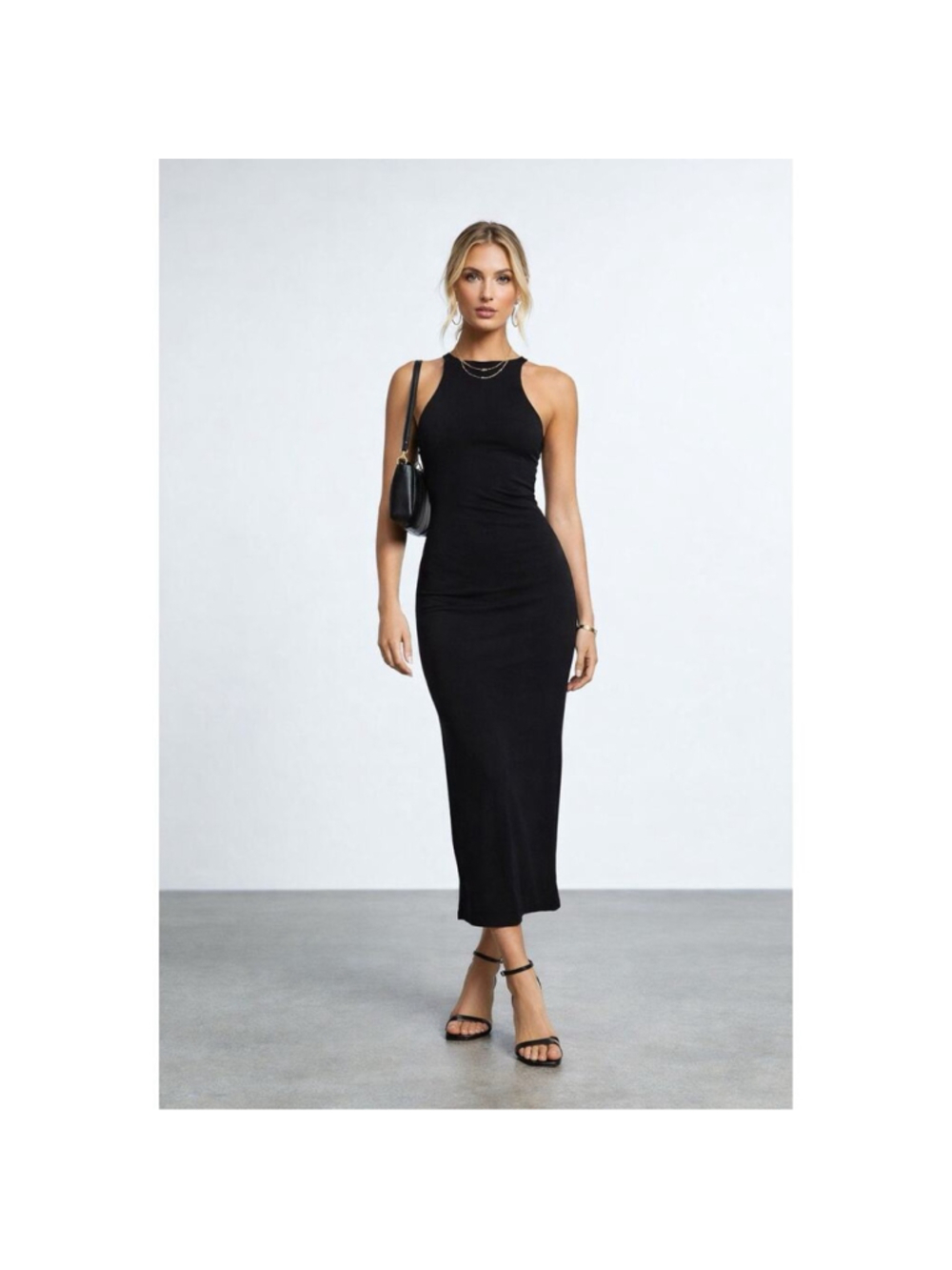 Sovere Retold Revolve Black Vacation Linen Blend Backless Resort Dress NWT XS